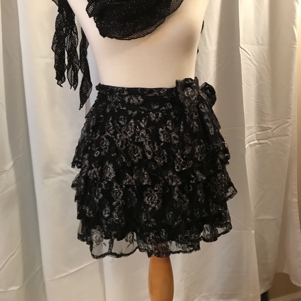 Black Glitter Pattern Skirt